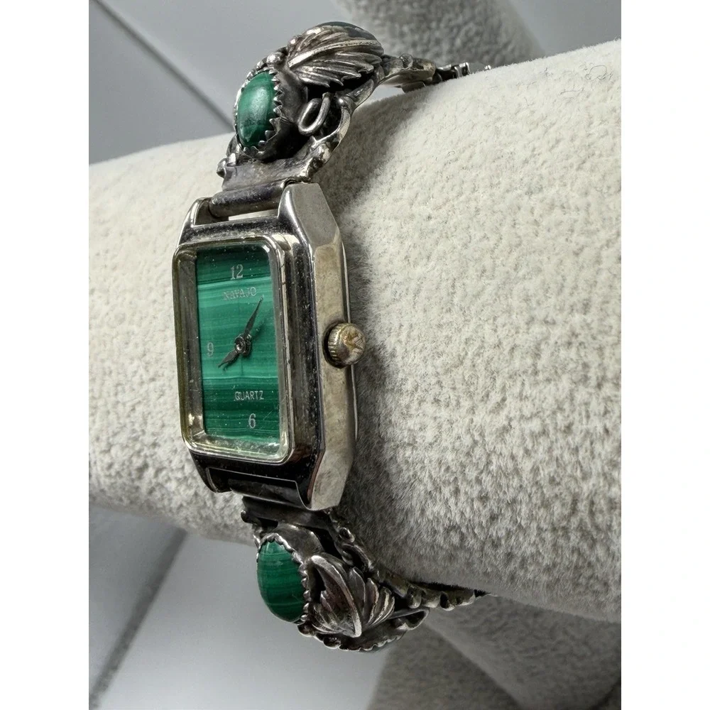 Navajo Malachite New Battery Sterling Silver 925 Watch Tips‎ 20MM 6